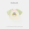 Conjunto de Verano Arcoíris Dudu's para Niñas - Pantalones Largos y Manga Corta Ropa Infantil de Moda