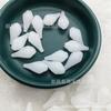10x Colgantes de Flor de Magnolia de Vidrio de Agujero Medio de 22 mm Colgante de Joyería de Aretes de Tulipán de Jade Blanco Imitación Jade Verde de Agujero Medio