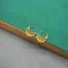 Pendientes Elegantes de Lujo Ligero Más Vendidos en Tiktok para Mujer, Pendientes de Aro Redondos con un Toque de Alta Gama, Chapados en Cobre con Oro Real