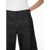 Pantalones de Plisado de Plátano, Pantalones de Pierna Ancha, Estructura de Cintura Baja, Corte Curvo, Nuevo Estilo de Moda, Costuras Amarillas, Jeans de Color Original