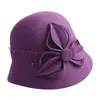 Rongmei 2026 Nuevo Sombrero Clásico Hepburn Transfronterizo con Ala Curva, Sombrero de Mezcla de Seda y Lana, Elegante Sombrero de Estilo Francés