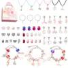 Bestseller de Amazon Set de Pulseras Moradas para Niños Hecho a Mano DIY Cuentas con Agujero Grande Pulsera de Cuentas de Cristal Caja de Regalo Navidad
