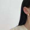 Brincos Retrô Estilo Hong Kong Europeu e Americano Exagerado Metal Estilo Ear Studs Temperamento All-match Brincos de Corrente Simples s925 Pin de Prata