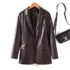 Ropa de mujer de estilo europeo y americano transfronteriza colección de otoño 2026 nuevo elegante simple holgado recto blazer de dos botones talla grande