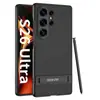 Funda de Teléfono de Cuero Liso Electrochapado Adecuada para Samsung S26Ultra con Soporte Triumph, Cubierta Protectora Anti-Caídas de Negocios de Alta Gama Ultradelgada