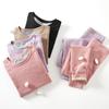 Conjunto de Ropa Interior Térmica para Hombre y Mujer con Lana de Seda y Terciopelo, Protección de Hombro Cepillada de Doble Cara, Ropa y Pantalones de Otoño Calentados