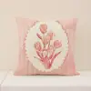 Estilo Nuevo Primavera y Verano Hermosa Funda de Almohada Floral Transfronteriza Poliéster Impreso Cojín de Asiento Decoración del Hogar Funda de Cojín para Sofá