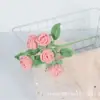 Ramo de Lana Tejido a Mano Regalo de Cumpleaños para Novia y Mejor Amiga Flor de Lana Rosa Burbuja Multicabezal Simulada