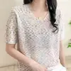 Suéter de punto de algodón con estampado floral, estilo coreano, colorido, casual, corte holgado, adelgazante, para mujer