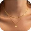 Amazon Transfronterizo Nuevo Collar con Colgante de 26 Letras de Oro de 18K Cadena de Clavícula en Capas Moderna y Exquisita Juego de Dos Piezas para Mujer