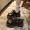 Zapatos Pequeños de Cuero con Cordones y Suela Gruesa para Mujer 2026 Moda Otoño Nuevo Estilo Versátil Plataforma Mocasines JK Estilo Escolar Zapatos Individuales