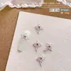 Nueva Joyería para Uñas Cruzadas Estilo Popular de Celebridad de Internet Joyería de Aleación DIY Diamante Rosa Joyería para Uñas Estilo Retro