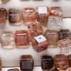 Cristal Súper Siete Negro Dorado Natural Forma de Cubo de Azúcar Encanto Versátil Irregular Pulsera Multipiedra DIY Cristales de Cabello Irregulares Cuentas Sueltas