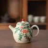 Tetera de cerámica pintada a mano pura tetera individual juego de té kung fu tetera para el hogar una persona individual juego de té de alta calidad fabricantes venta al por mayor