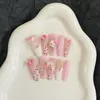 Explosiones de Little Red Book Wear Armor Uñas postizas avanzadas Piezas de manicura hechas a mano Parche de uñas con cadena de diamantes de imitación extraíble
