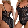 Comercio exterior Europa y Estados Unidos ropa interior sexy nuevo encaje tirantes entrepierna abierta sexy perspectiva espalda descubierta usar generación pijama de una pieza al por mayor