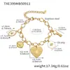 Mili Chapado en Oro Real de 18K Corazón Grande Multi-Accesorio Gota de Aceite Conjunto de Collar y Pulsera Conjunto Creativo de Acero Inoxidable