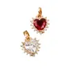 Distrito Lu accesorios para joyería DIY garra de amor colgante con incrustaciones de circonita colgante de corazón suministro de joyería de circonita