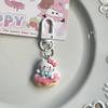 Lindo Gato Pan Blanco Llavero Ins Corazón de Chica Colgante de Dibujos Animados Regalo para Pareja Mejor Amigo Adornos Colgantes para Llaves