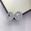 Acessórios para joias artesanais DIY, brincos de pérola, tarraxas de pérola requintadas totalmente cravejadas com zircônia, atacado de comércio exterior