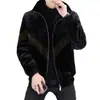 Otoño/Invierno 2026 Nuevo Estilo Terciopelo de Visón Falso Dorado Sable Chaqueta de Cuero de Piel de Visón Dorado Sable Chaqueta Corta Abrigo