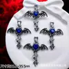 Accesorios de Estilo Oscuro Estilo Europeo y Americano Mariposa Negra Pistola Cruz de Rosa Colgante Pulsera de Cuentas DIY Collar