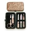 Pequeño juego de 5 cortaúñas de oro rosa para uso personal, herramientas de manicura para uñas de acero inoxidable, venta al por mayor en stock