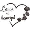 Fun-a005 - Pegatinas de pared con eslogan inglés "Love Rose", para dormitorio, sala de estar, estudio, fondo, embellecimiento, venta al por mayor