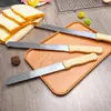 Cuchillo para Pan de Acero Inoxidable con Mango de Roble, Cuchillo Dentado para Rebanar, Herramienta para Cortar Baguette, Pastel, Sándwich