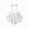 Vestido de princesa caqui con estampado floral para niña, conjunto de primavera, estilo occidental, estilo pedo, dulce traje de escalada