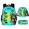 Plantas vs.. Mochila Mochila Escolar Anime Cartoon Mochila Zumbis Zumbis