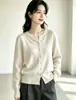 Cárdigan de punto francés Andy de terciopelo de dos hebras para mujer, abrigo engrosado, suéter de manga larga, nuevo estilo, botón de perla, ropa de abrigo cálida