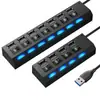 Hub USB 3.0 de 4 Puertos Hub de Alta Velocidad Divisor USB Estación de Acoplamiento Interruptor Independiente Hub Uno a Siete Estación de Acoplamiento