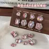 Decoraciones para arte de uñas de cristal K9 rosa brillante, con base sin fondo, polvo de cristal, azúcar de hielo, cristales en forma de huevo de paloma y bolas de cristal ligeras de lujo para arte de uñas