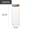 Tarro de Vidrio Redondo Transparente de Alto Borosilicato de Lujo Ligero con Tapa de Madera de Acacia Tarro de Vidrio de Grado Alimenticio para Almacenamiento Tarro de Almacenamiento para Cocina