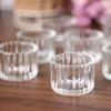 Taza de Velas de Té Rayada Fresca y Romántica, Suministro Exclusivo Transfronterizo, Portavelas de Vidrio para Velas de Té Estilo Europeo, Taza de Velas para Ambiente del Hogar