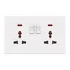 Tipo 86 Estándar Europeo Estándar Británico Enchufe Británico de 13A Piel Blanca Tipo 146 Panel de Enchufe de Interruptor para Cocina Exclusivamente para Exportación