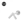 Aleación de Titanio F136 Cruz Marqués Forma de V Serpiente Corona de 0.9 Dientes Rosca Interna Labio Clavo Pendientes Joyería para Piercing