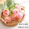 Buquê artificial de rosas de 7 galhos, decoração para vaso de chão em casa, flores de seda, flores artificiais para atacado de comércio exterior