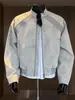 Chamarra bomber tie-dye mate para hombre, otoño, corte limpio, top de moda deconstruido, chamarra de piel sintética para adolescentes