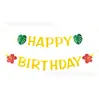 Nuevo producto transfronterizo: Banderín de cumpleaños con decoración hawaiana, banderín de decoración de flamenco para fiestas de cumpleaños de verano