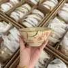 Tigela Cerâmica Lírio Retrô Louça de Alto Valor para Uso Doméstico Tigela de Arroz de 4,75 polegadas para Uma Pessoa Cor Sob Esmalte Linda Louça