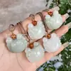 Pingente Buda de Jade Natural Tianshan, Cabaça da Nuvem Auspiciosa de Jade Tianshan de Xinjiang, Bolsa da Fortuna, Ornamento Pingente de Folha e Flor