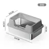 Bandeja para Arena de Gato de Acero Inoxidable Extra Grande Anti-Salpicaduras Abierta Valla Alta Profundizada Semi-Cerrada Inodoro para Gato Suministros para Mascotas