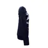 HB041: Top europeu e americano estilo punk com estampa de caveira, ombro a ombro, apresentando um design assimétrico de um ombro só, manga longa e corte solto.