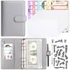 Lindo cuaderno de hojas sueltas con diseño de macarrón, tamaño A6, con cremallera, para ahorrar dinero, con estuche extraíble y diseño de dibujos animados.
