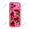 Corbata de moño burdeos con estampado de leopardo nuevo transfronterizo, Funda de teléfono de alta gama para Apple 17 Pro, Funda de silicona de cobertura total para 16