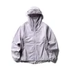 Jaqueta com Capuz para Proteção Solar ao Ar Livre para Homens, Estilo Primavera e Verão, Jaqueta Funcional Tendência Color-Blocked Respirável de Montanha, com Bolsos com Zíper