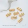 Acessórios de Contas Espaçadoras Cilíndricas de Ouro 14K Preenchido, Conserva a Cor, com Furo Passante, Cintura Pequena, para Pulseiras de Contas DIY, Materiais de Joias de Cristal