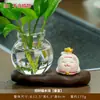 Jarrón Hidropónico de Potos para Oficina Adornos Pequeños Hidropónicos de Escritorio Gato de la Suerte Lindo Soporte Decorativo para Flores de Sala de Estar Mueble de TV